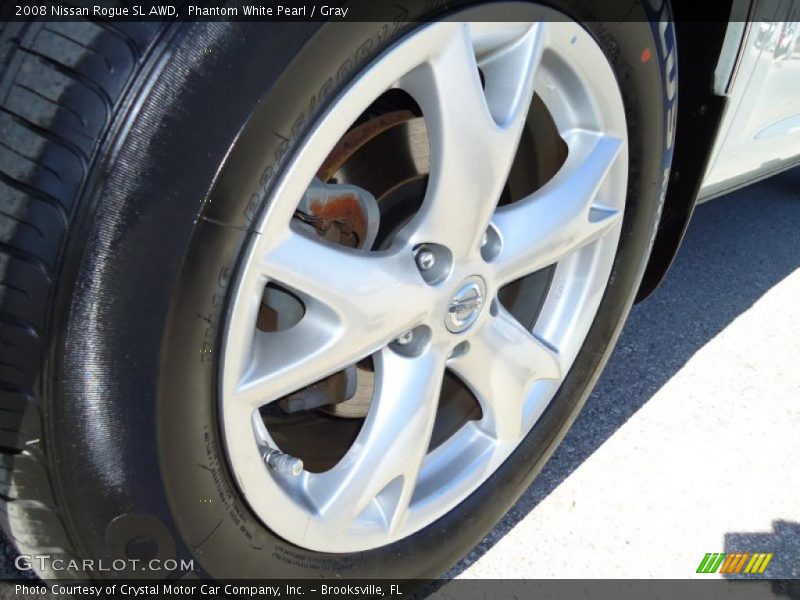 Phantom White Pearl / Gray 2008 Nissan Rogue SL AWD
