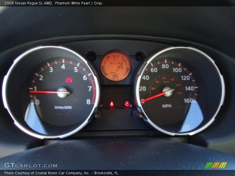 Phantom White Pearl / Gray 2008 Nissan Rogue SL AWD