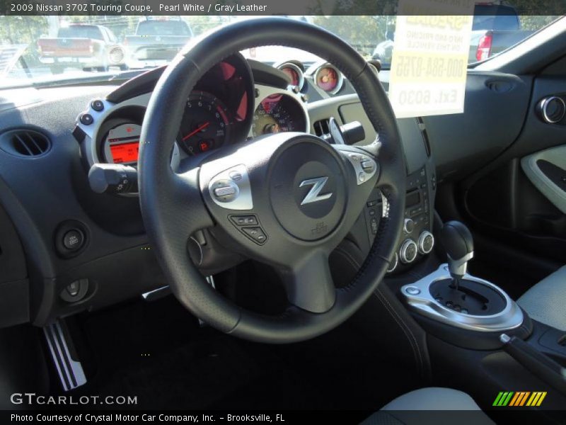 Pearl White / Gray Leather 2009 Nissan 370Z Touring Coupe