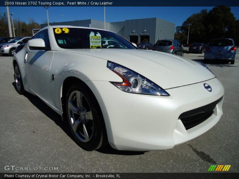 Pearl White / Gray Leather 2009 Nissan 370Z Touring Coupe