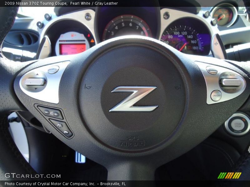 Pearl White / Gray Leather 2009 Nissan 370Z Touring Coupe