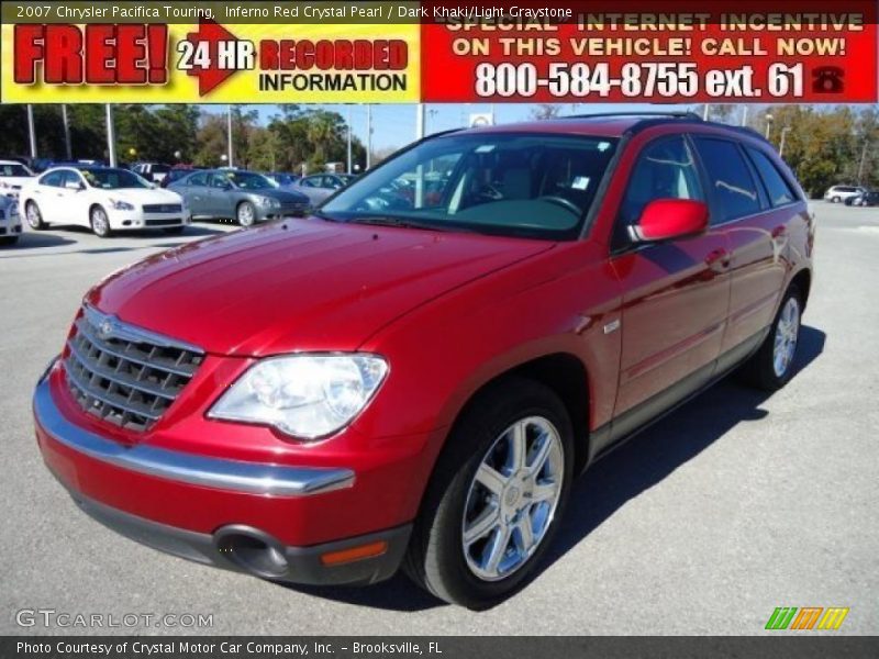 Inferno Red Crystal Pearl / Dark Khaki/Light Graystone 2007 Chrysler Pacifica Touring