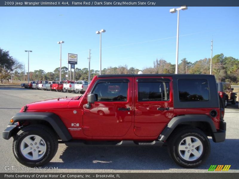 Flame Red / Dark Slate Gray/Medium Slate Gray 2009 Jeep Wrangler Unlimited X 4x4