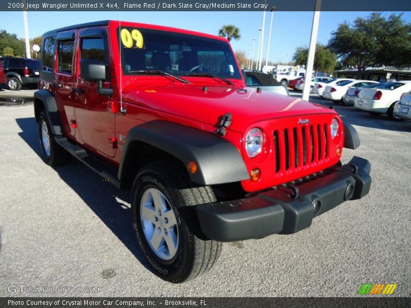 Flame Red / Dark Slate Gray/Medium Slate Gray 2009 Jeep Wrangler Unlimited X 4x4