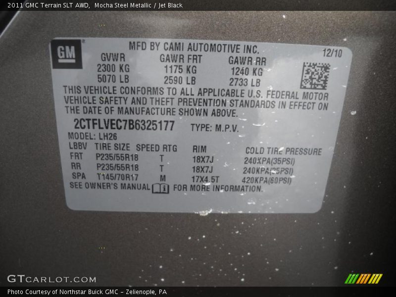 Mocha Steel Metallic / Jet Black 2011 GMC Terrain SLT AWD