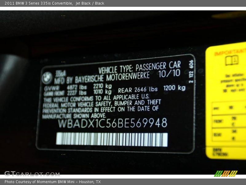 Jet Black / Black 2011 BMW 3 Series 335is Convertible