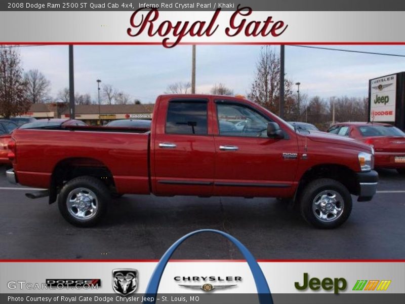 Inferno Red Crystal Pearl / Khaki 2008 Dodge Ram 2500 ST Quad Cab 4x4