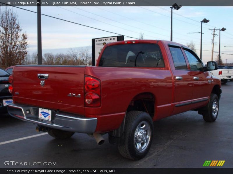 Inferno Red Crystal Pearl / Khaki 2008 Dodge Ram 2500 ST Quad Cab 4x4