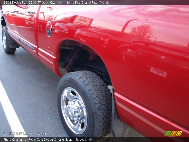 Inferno Red Crystal Pearl / Khaki 2008 Dodge Ram 2500 ST Quad Cab 4x4