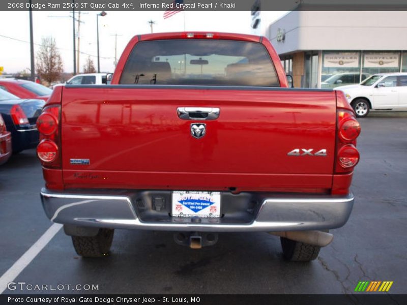 Inferno Red Crystal Pearl / Khaki 2008 Dodge Ram 2500 ST Quad Cab 4x4