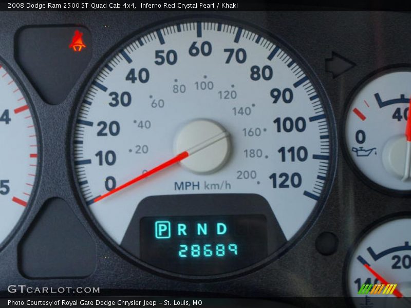 Inferno Red Crystal Pearl / Khaki 2008 Dodge Ram 2500 ST Quad Cab 4x4
