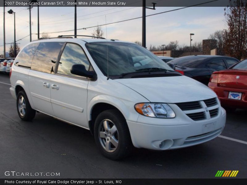 Stone White / Medium Slate Gray 2007 Dodge Grand Caravan SXT
