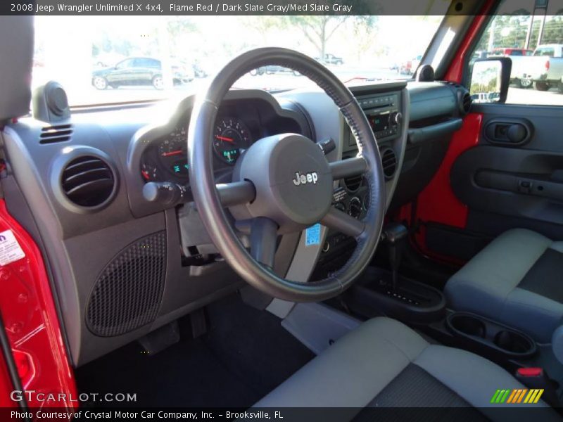 Flame Red / Dark Slate Gray/Med Slate Gray 2008 Jeep Wrangler Unlimited X 4x4