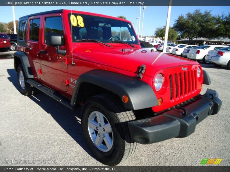 Flame Red / Dark Slate Gray/Med Slate Gray 2008 Jeep Wrangler Unlimited X 4x4