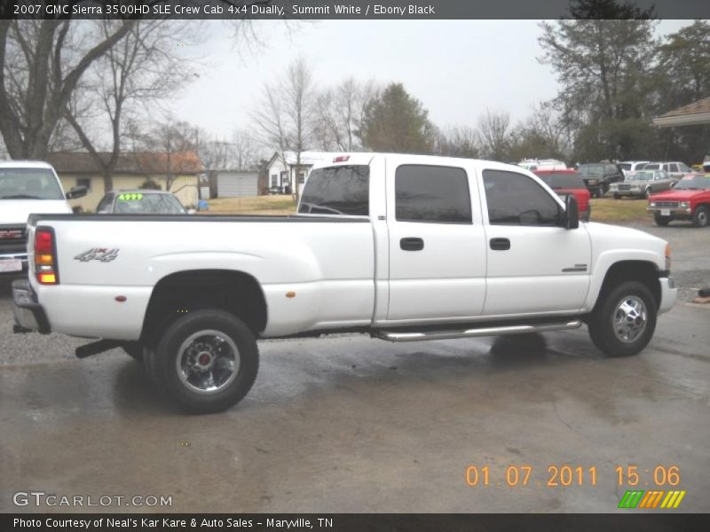 Summit White / Ebony Black 2007 GMC Sierra 3500HD SLE Crew Cab 4x4 Dually