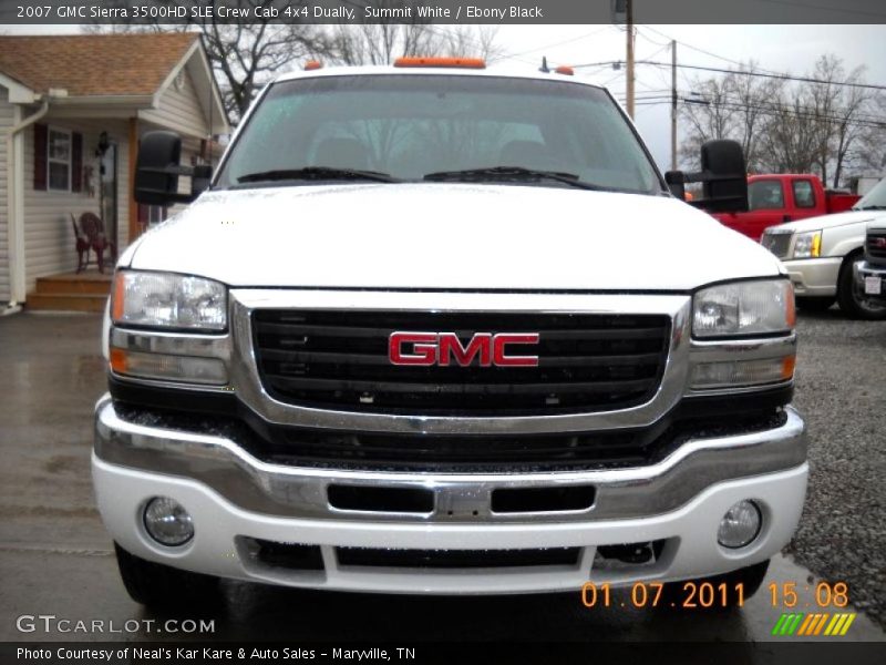 Summit White / Ebony Black 2007 GMC Sierra 3500HD SLE Crew Cab 4x4 Dually