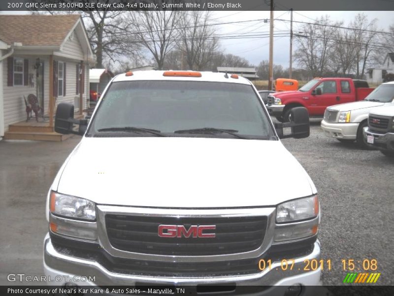 Summit White / Ebony Black 2007 GMC Sierra 3500HD SLE Crew Cab 4x4 Dually