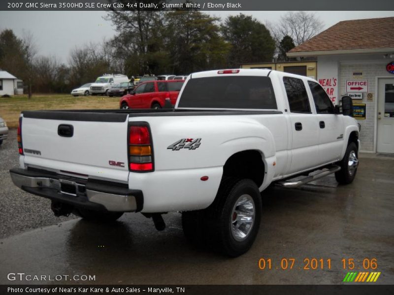 Summit White / Ebony Black 2007 GMC Sierra 3500HD SLE Crew Cab 4x4 Dually