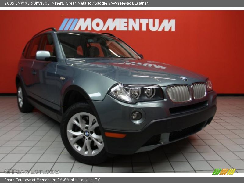 Mineral Green Metallic / Saddle Brown Nevada Leather 2009 BMW X3 xDrive30i