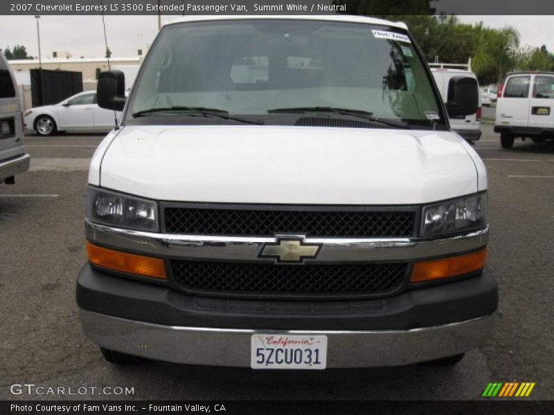 Summit White / Neutral 2007 Chevrolet Express LS 3500 Extended Passenger Van