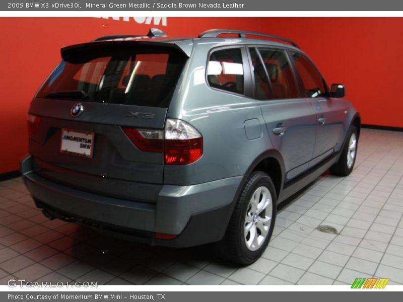 Mineral Green Metallic / Saddle Brown Nevada Leather 2009 BMW X3 xDrive30i