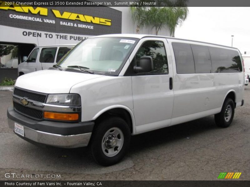 Summit White / Neutral 2007 Chevrolet Express LS 3500 Extended Passenger Van