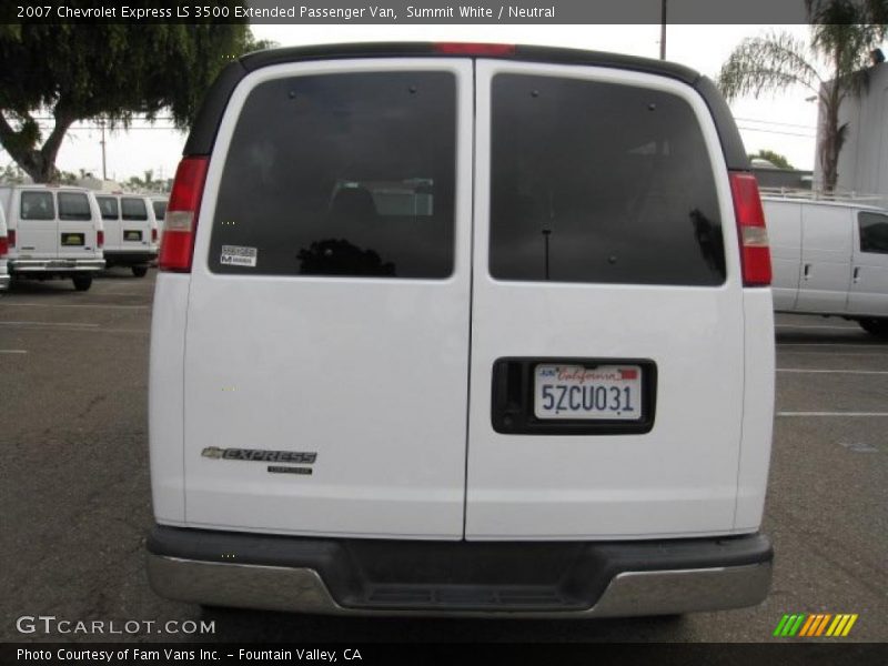 Summit White / Neutral 2007 Chevrolet Express LS 3500 Extended Passenger Van