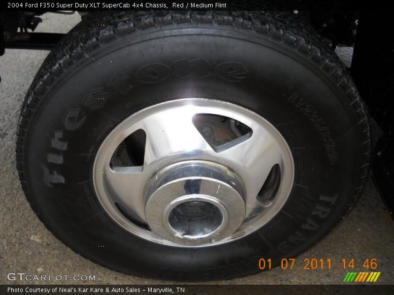 Red / Medium Flint 2004 Ford F350 Super Duty XLT SuperCab 4x4 Chassis