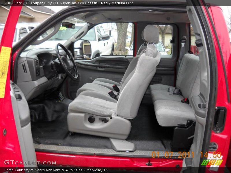 Red / Medium Flint 2004 Ford F350 Super Duty XLT SuperCab 4x4 Chassis