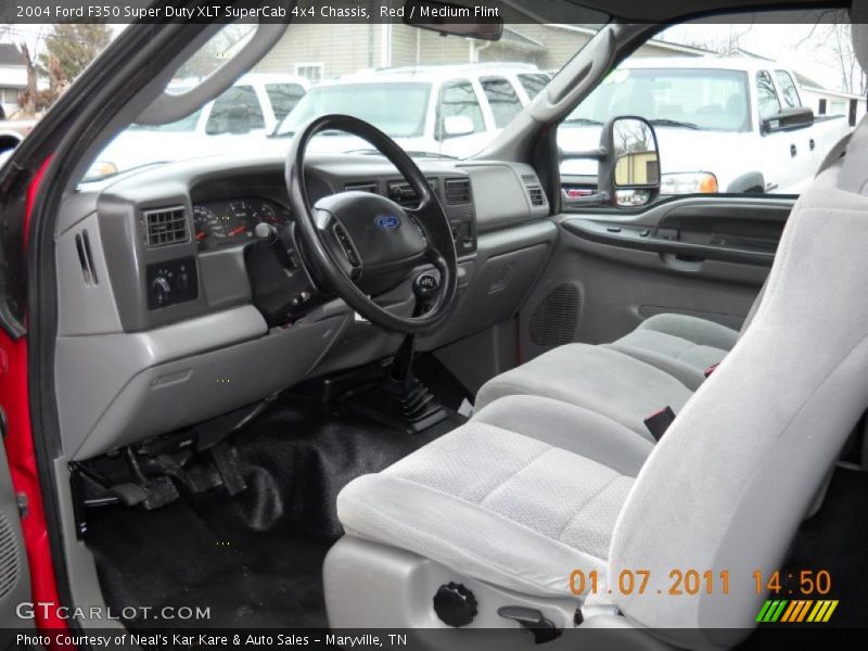 Red / Medium Flint 2004 Ford F350 Super Duty XLT SuperCab 4x4 Chassis