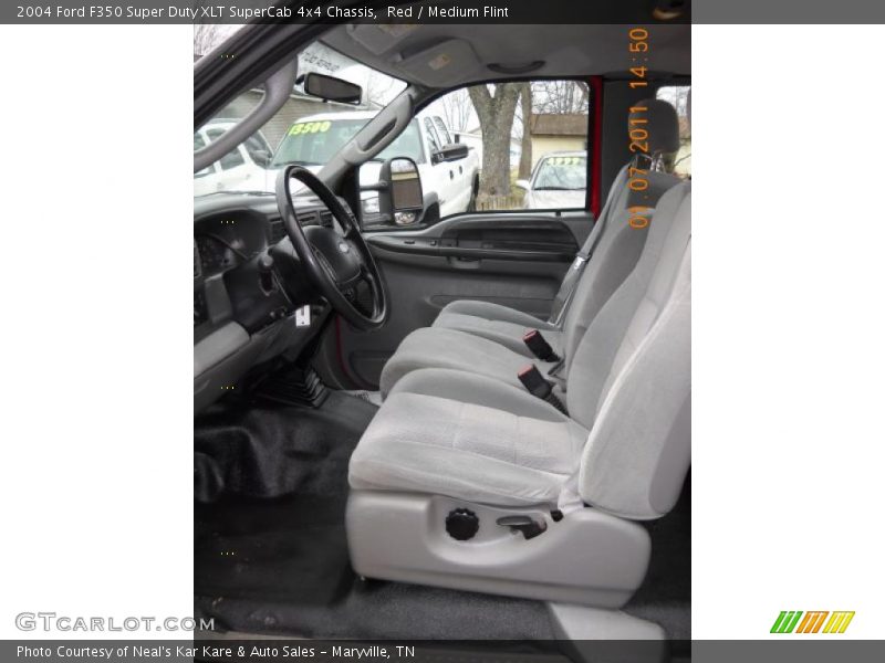 Red / Medium Flint 2004 Ford F350 Super Duty XLT SuperCab 4x4 Chassis