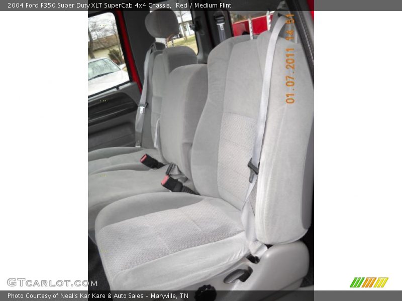 Red / Medium Flint 2004 Ford F350 Super Duty XLT SuperCab 4x4 Chassis