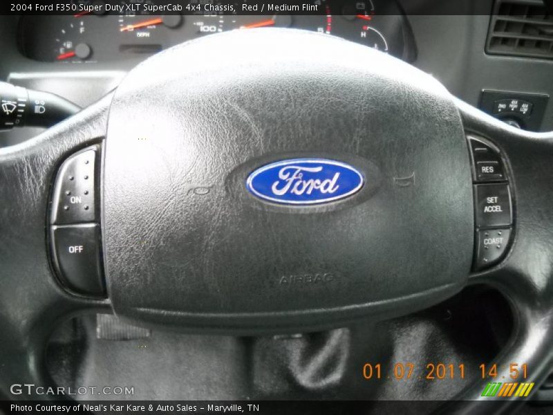 Red / Medium Flint 2004 Ford F350 Super Duty XLT SuperCab 4x4 Chassis