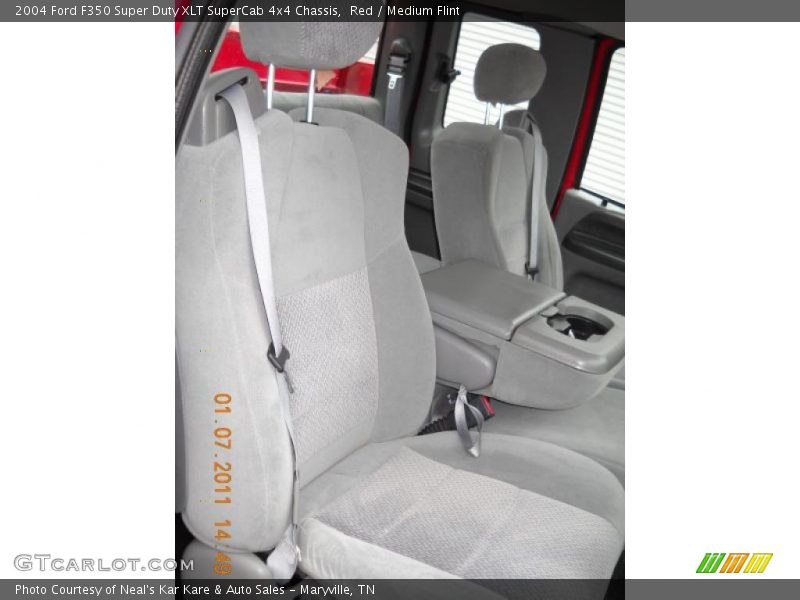 Red / Medium Flint 2004 Ford F350 Super Duty XLT SuperCab 4x4 Chassis