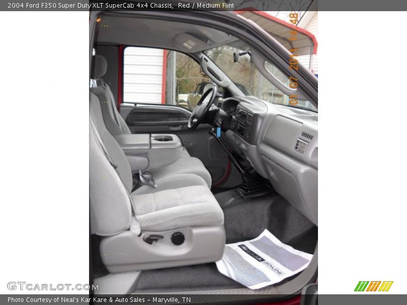 Red / Medium Flint 2004 Ford F350 Super Duty XLT SuperCab 4x4 Chassis