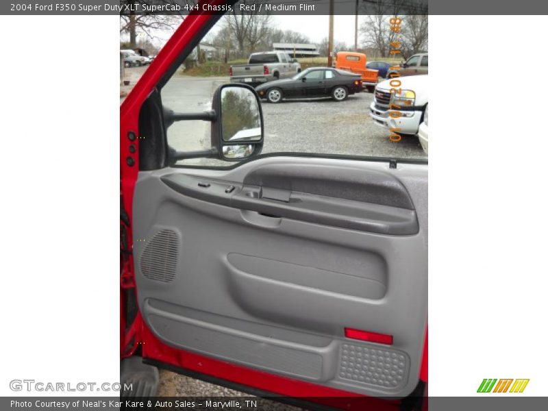 Red / Medium Flint 2004 Ford F350 Super Duty XLT SuperCab 4x4 Chassis