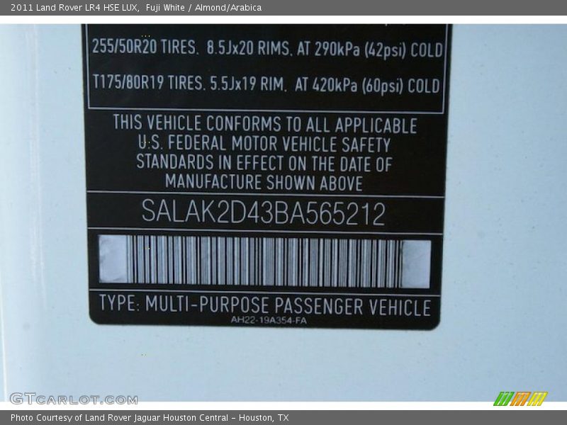 Fuji White / Almond/Arabica 2011 Land Rover LR4 HSE LUX