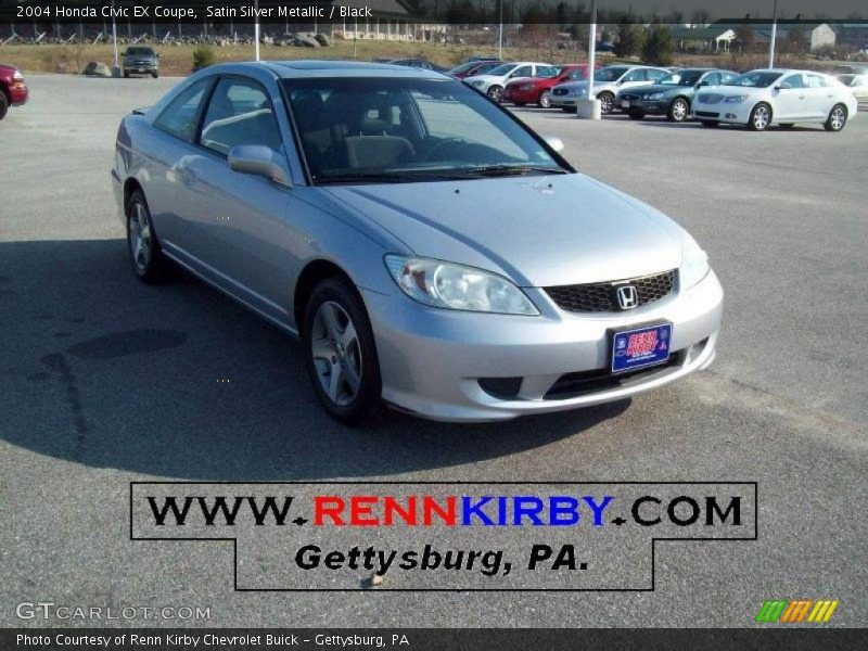 Satin Silver Metallic / Black 2004 Honda Civic EX Coupe