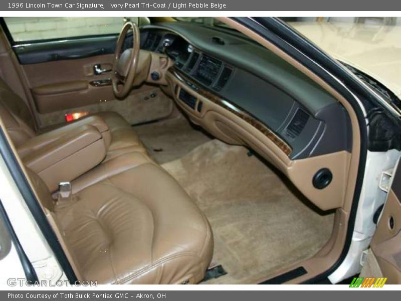 Ivory Pearl Tri-Coat / Light Pebble Beige 1996 Lincoln Town Car Signature