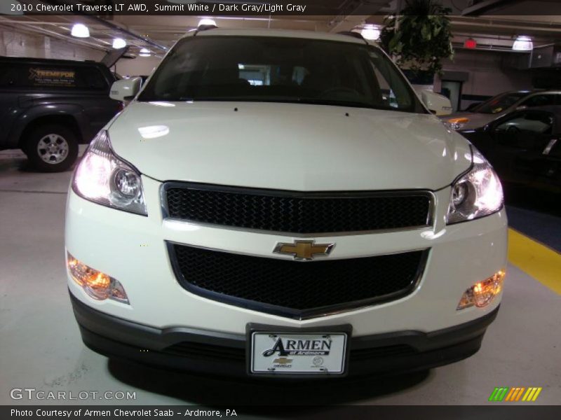 Summit White / Dark Gray/Light Gray 2010 Chevrolet Traverse LT AWD