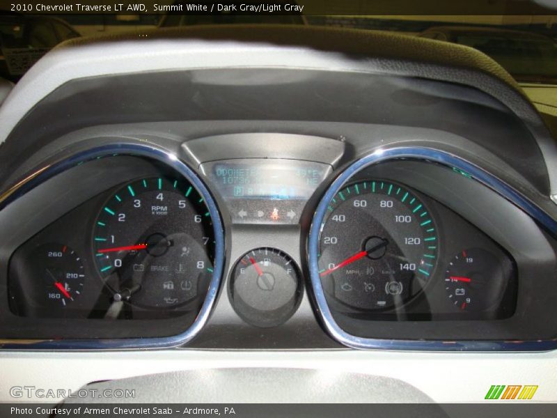 Summit White / Dark Gray/Light Gray 2010 Chevrolet Traverse LT AWD