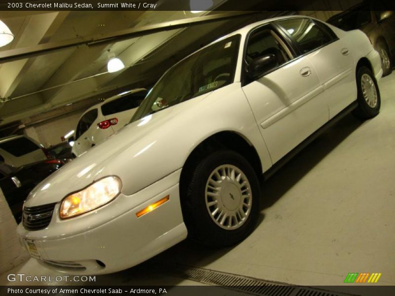 Summit White / Gray 2003 Chevrolet Malibu Sedan