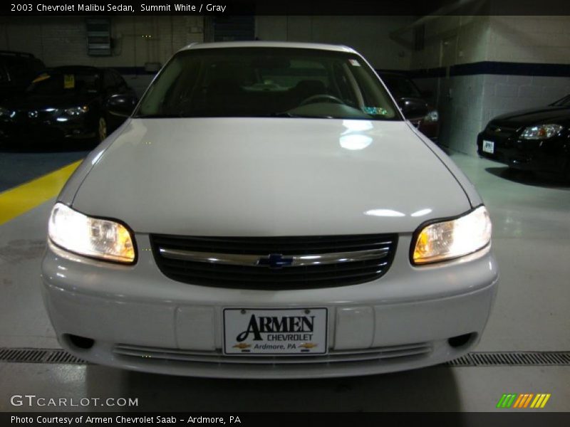 Summit White / Gray 2003 Chevrolet Malibu Sedan