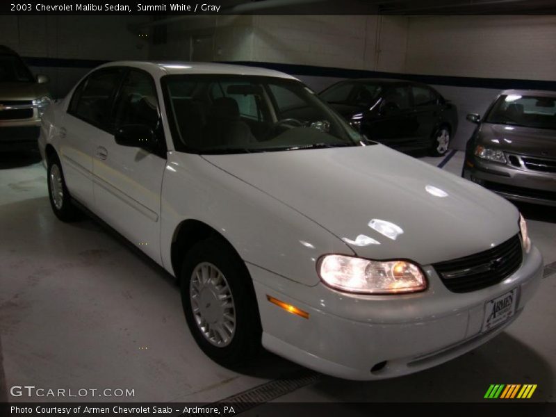Summit White / Gray 2003 Chevrolet Malibu Sedan