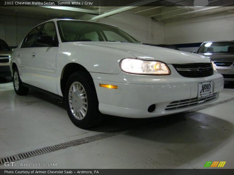 Summit White / Gray 2003 Chevrolet Malibu Sedan
