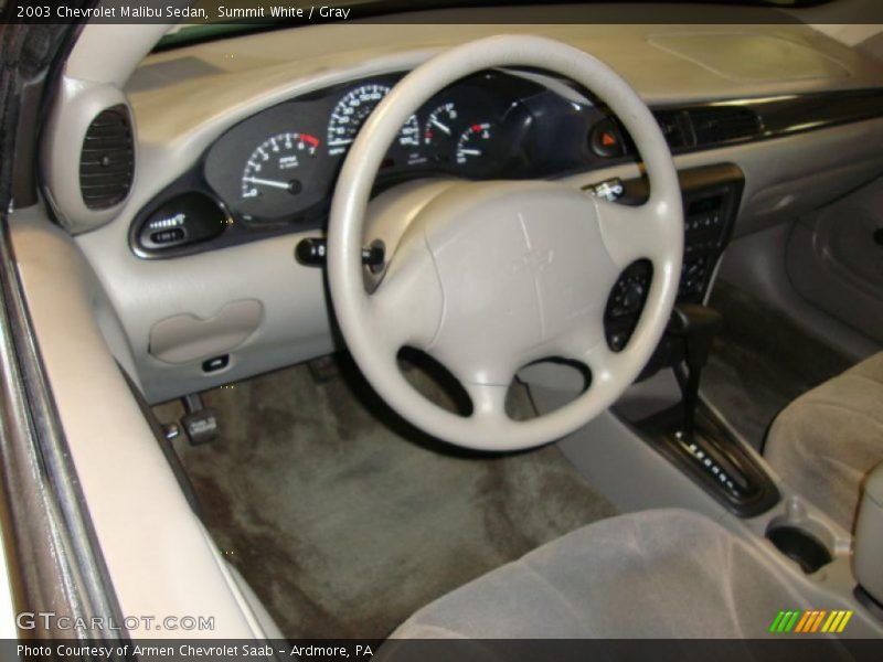 Summit White / Gray 2003 Chevrolet Malibu Sedan