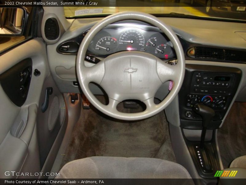 Summit White / Gray 2003 Chevrolet Malibu Sedan
