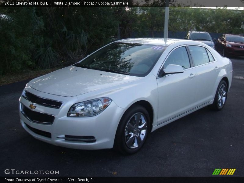 White Diamond Tricoat / Cocoa/Cashmere 2011 Chevrolet Malibu LT