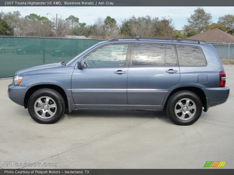 Bluestone Metallic / Ash Gray 2007 Toyota Highlander V6 4WD