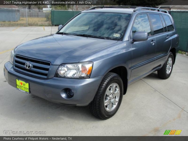 Bluestone Metallic / Ash Gray 2007 Toyota Highlander V6 4WD